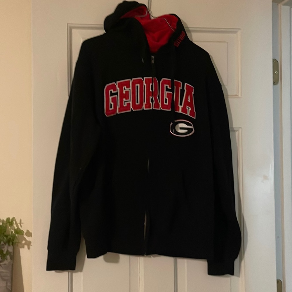 Stadium Athletic zippered Georgia Bulldog hoodie embroidered sz mens medium